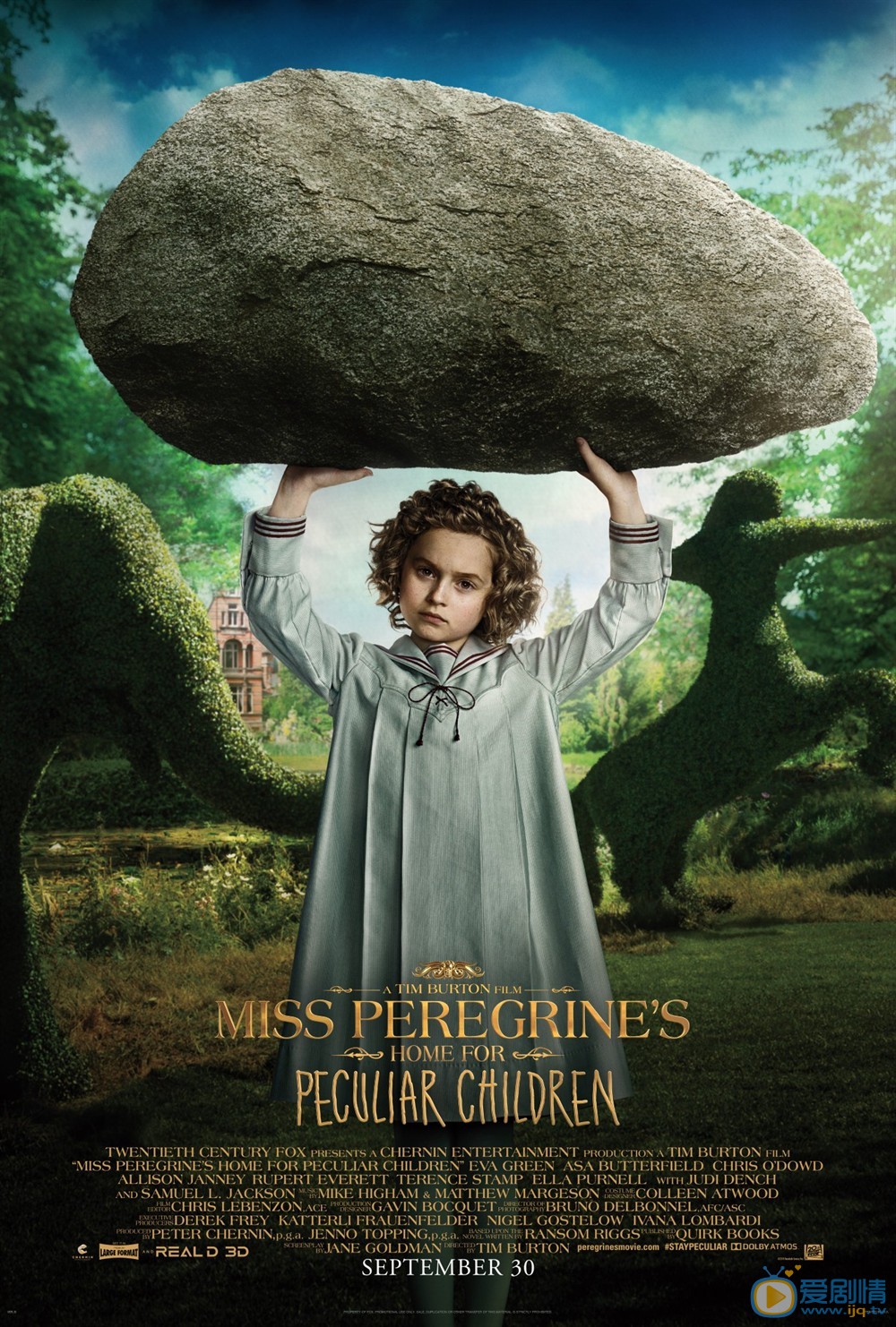 佩小姐的奇幻城堡曝角色海報  再現蒂姆波頓哥德式風格