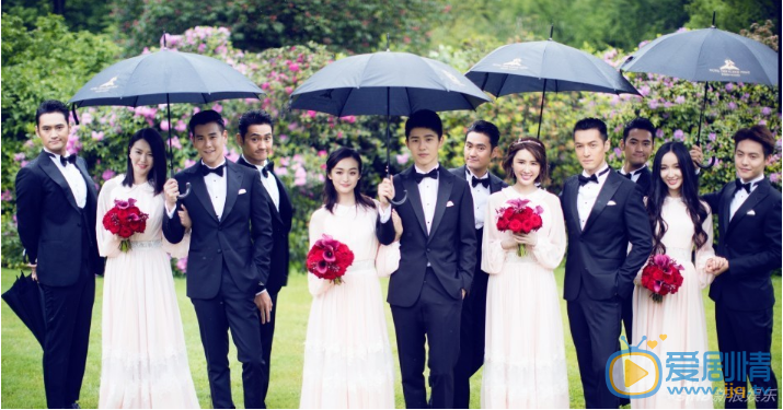 袁弘張歆藝德國古堡大婚現場照  伴娘伴郎史上顏值最高