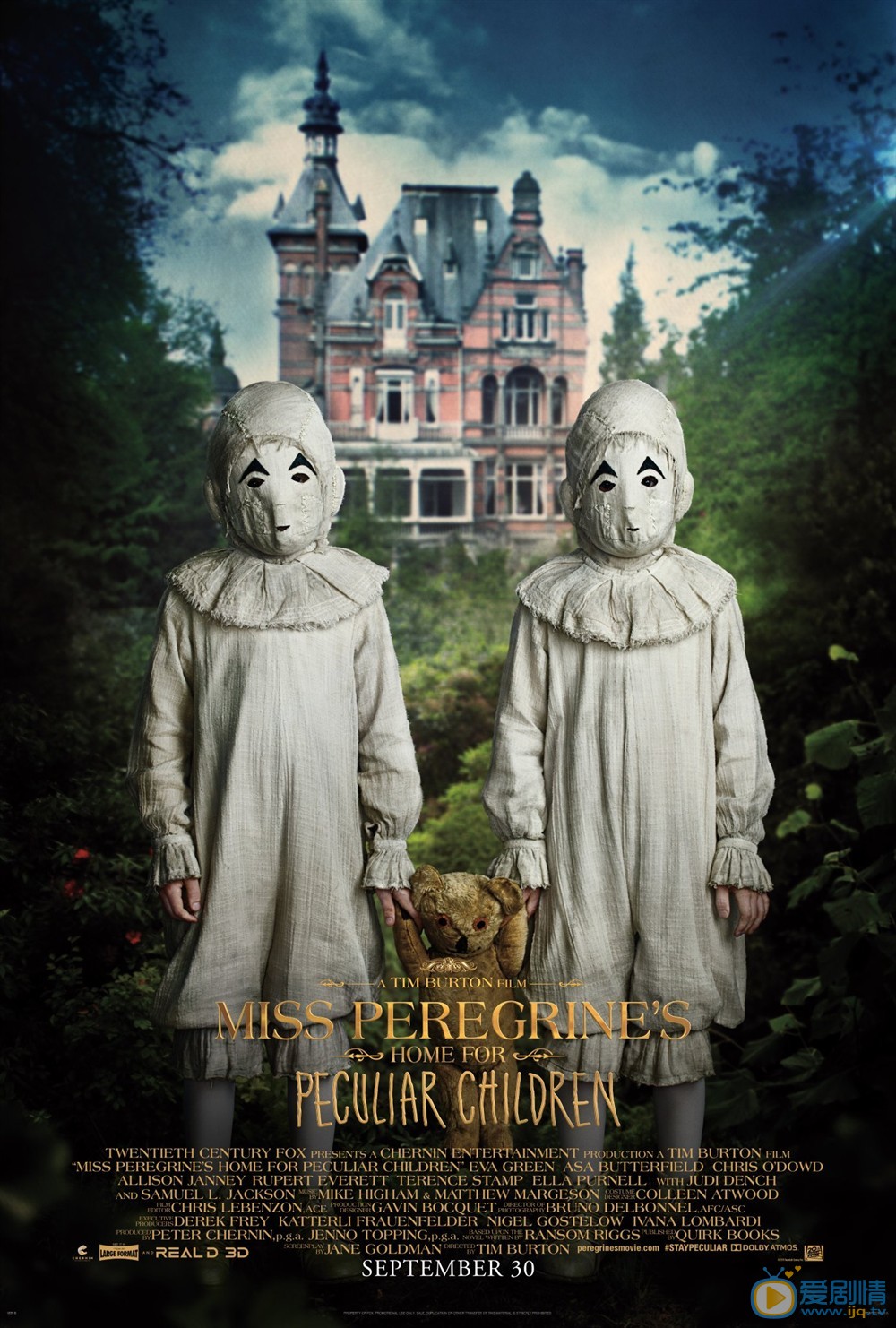 佩小姐的奇幻城堡曝角色海報  再現蒂姆波頓哥德式風格